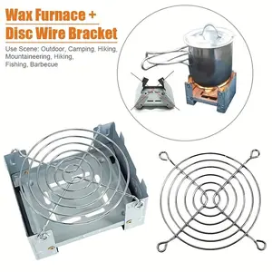 1pc/2pcs Foldable Portable Camping Alcohol Stove - Solid Fuel Cooker for On-the-Go Cooking