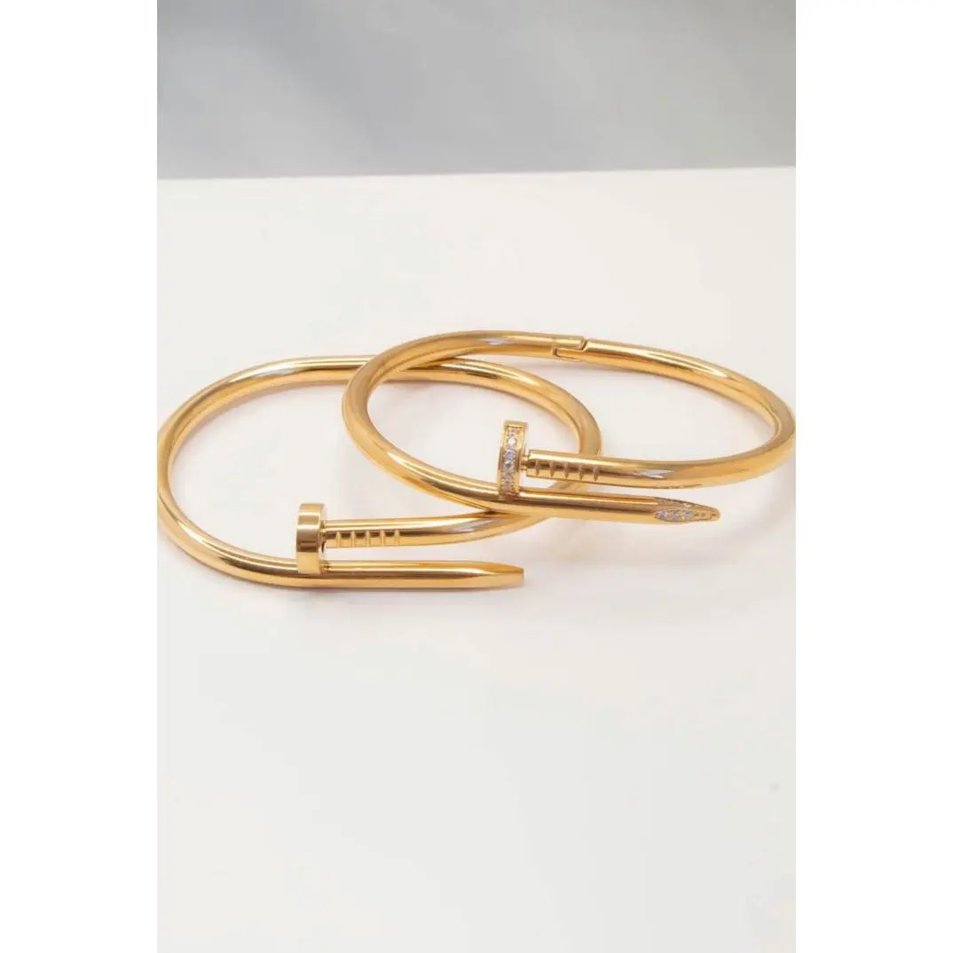 Golden Nail Cuff Bracelet