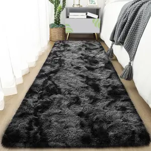 1 piece tie-dye plush soft interior fluffy rug, modern luxury plush rug, absorbent, non-slip and stain resistant, suitable for living room and bedroom areas, home décor, rug