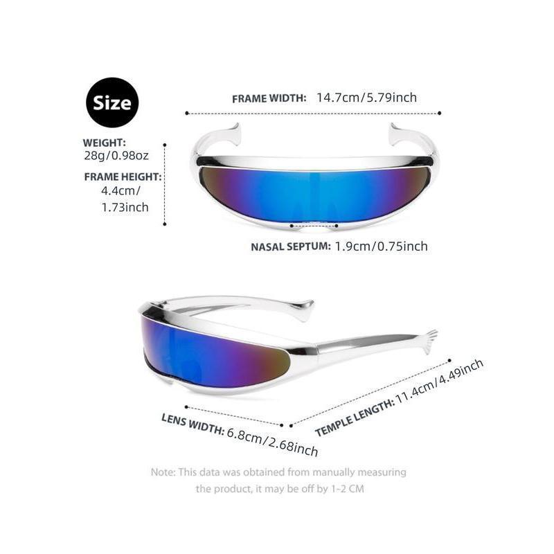 TikTok Viral Y2K Futuristic Sunglasses for Women Men, Cyberpunk Shield Visor Eyewear, Metallic Wrap Around Rave Festival Glasses, Trendy 2026 Aesthetic Streetwear Accessory, Space Age Sun Glasses