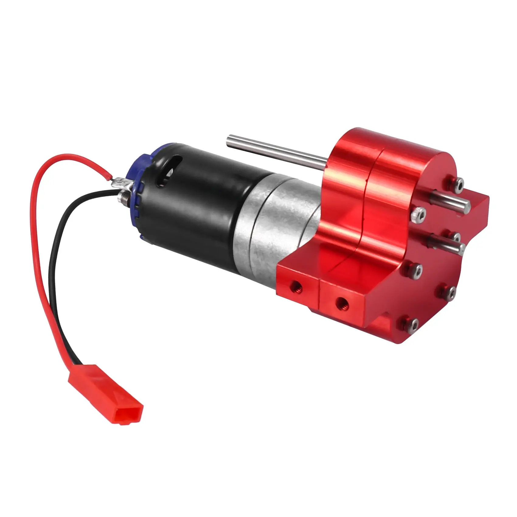 Red Metal Upgrade Gearbox with 370 Strong Motor for RC Car, Includes Mount, Servo & Mounting Accessories, Vehicle Upgrade, Easy to Replace, Multi-Fit for WPL C/B Series (B14-B24-B16-B36) & MN RC Vehicles (D90-D91-D96-MN98-MN99S), Servo Accessories, 370 Mo