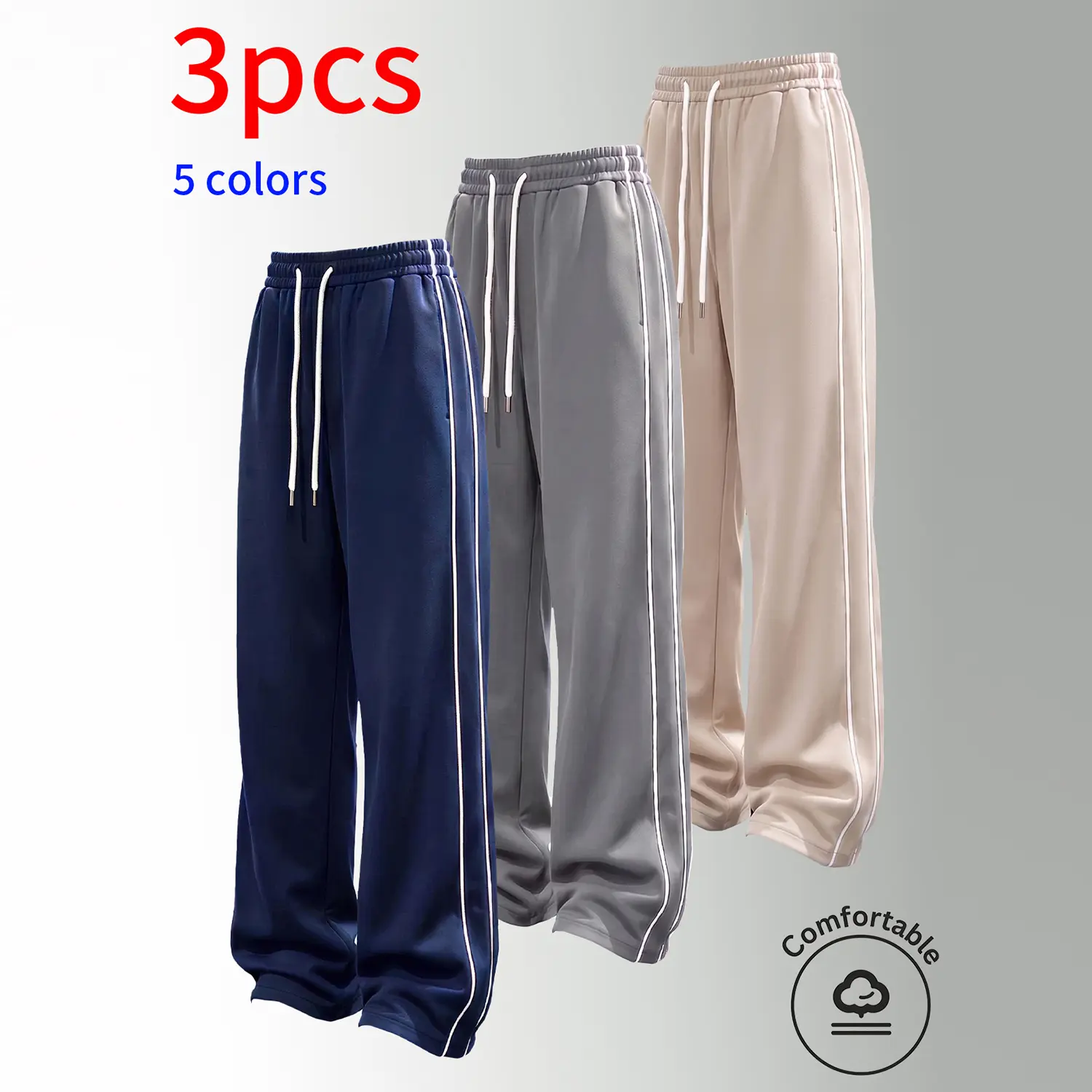 Dark blue + light gray + apricot