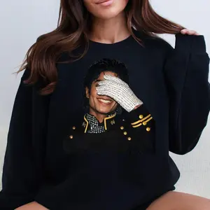 MJ Glove Music Video Graphic Sweatshirt, 1984 Retro King of Pop Pullover Hoodie For Men & Women