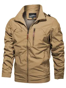 Men's lightweight foldable running jacket stand up collar pilot jacket hooded design, suitable for daily commuter jackets for hiking, cycling, camping and other leisure and outdoor, with comfortable fabrics