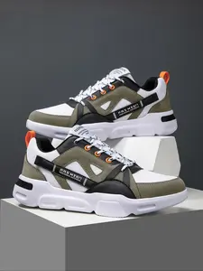 Men's Casual Sport Shoes, Fashion Letter Pattern Front Lace-Up and Outdoor Skateboarding Shoes, Outdoor Sneakers, Trending Shoes