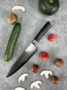 TUSKBLADE Chef’s Knife – 9Cr18MoV Core with Black-Brown Colorwood Handle