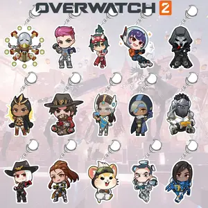 Overwatch 2 Acrylic Keychain – Sigma, Zarya, D.Va, Sojourn, Tracer, Kiriko, Ana, Ashe, Cassidy, Genji, Pharah, Lucio, Juno Chibi Characters Charm Pendant