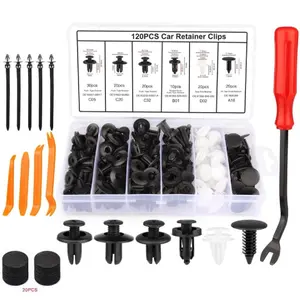 Automotive Fastener Kit: Durable plastic clips to meet all body needs - easy to install, includes 6 sizes