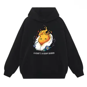 Ghibli Studio Calcifer Hoodie Sweatshirt T-Shirt, A heart's A Heavy Burden Shirt, Floral Calcifer Shirt, Howls Moving Castle Shirt, Howl and Sophie Shirt, Calcifer Sweatshirt, Anime Lover Sweater
