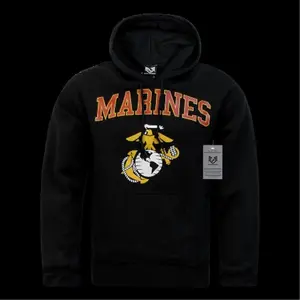 Rapid Dominance  Marines Pull Over Hoodie, Black - Large