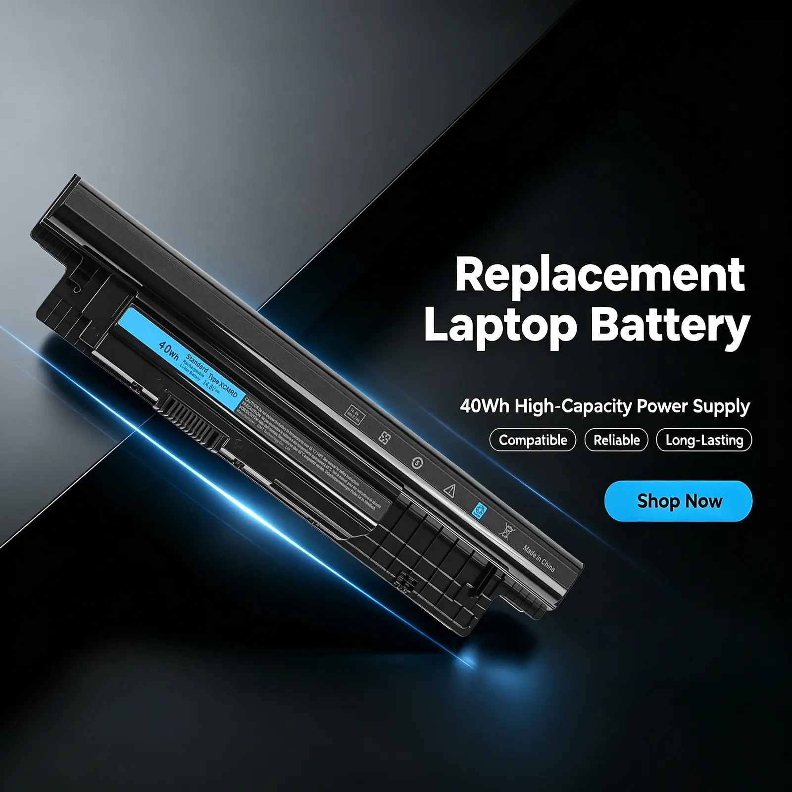 40Wh 【XCMRD】 Laptop cell phone Battery for Dell Inspiron 15 3000 Series 3521 3531 3537 3541 3542 15R 5537 5521 17R 17 3721 3737 5737 5721 14R 14 3421 3437 5421 5437 7447 Latitude 3440 3540 Vostro 2421 2521 P28F