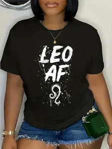 100% Cotton Leo AF Funny Horoscope Astrology Zodiac Sign Birthday T-Shirt