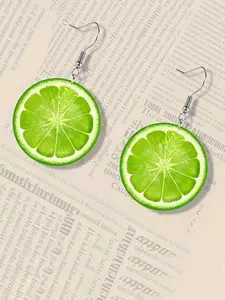 Lemon Design Dangle Earrings, Fruit Veggie Earrings, Fashionable Acrylic Jewelry for Women, Trendy All-match & Exquisite Jewelry for Birthday Gift