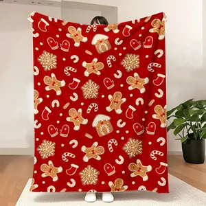 Cozy Winter Gingerbread Blanket Sweet Festive Design Ultra Soft Lightweight Throw for Christmas Evenings Fireside Relaxation and Seasonal Snuggles