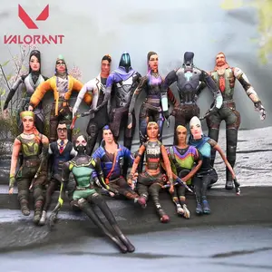 Game VALORANT Jett Viper Sage Cosplay Keychain Plush Cotton Doll Slender Twistable Shape Room Abstract Model Decoration Gift
