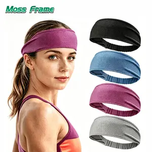 Breathable Mesh Sports Headbands, Non Slip Moisture Wicking Sweat Bands, Lightweight Elastic Workout Headbands for Running Yoga Gym Basketball Tennis Men Women