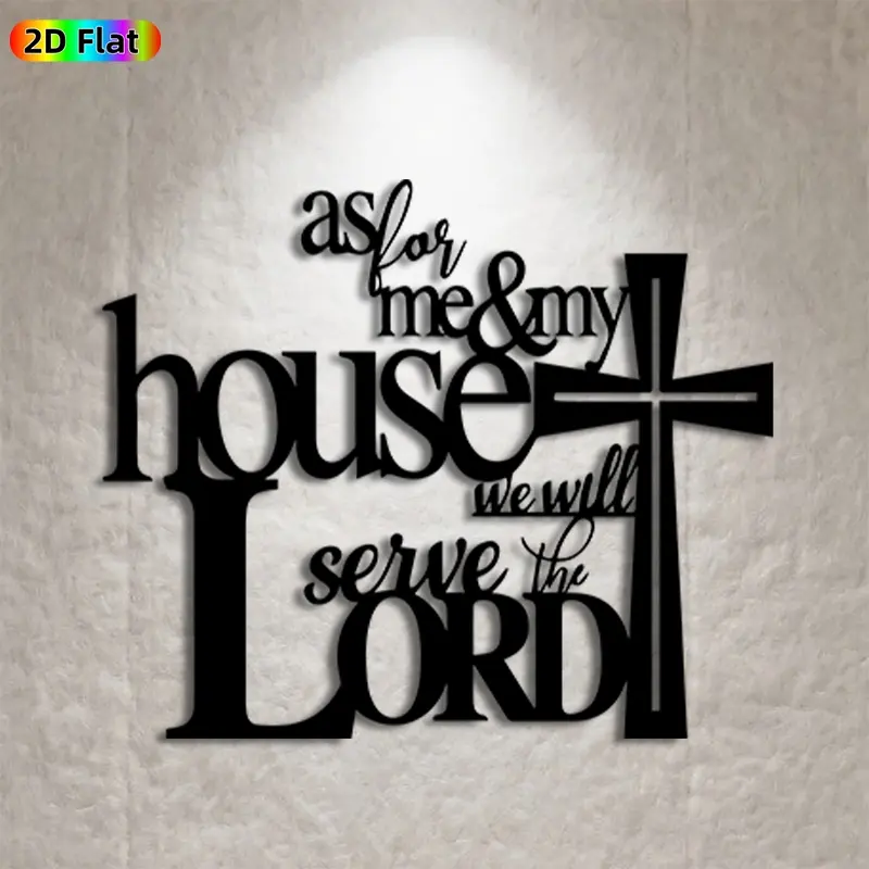 1pc Cross & Scripture Metal Wall Art, Inspirational Cross Statue Mural, Religious Decorations, Ideal Gift for Easter, Christmas, Faith Decor Enthusiasts, Rust-Resistant Metal Wall Decor, Perfect for Home Wall & Garden Fence