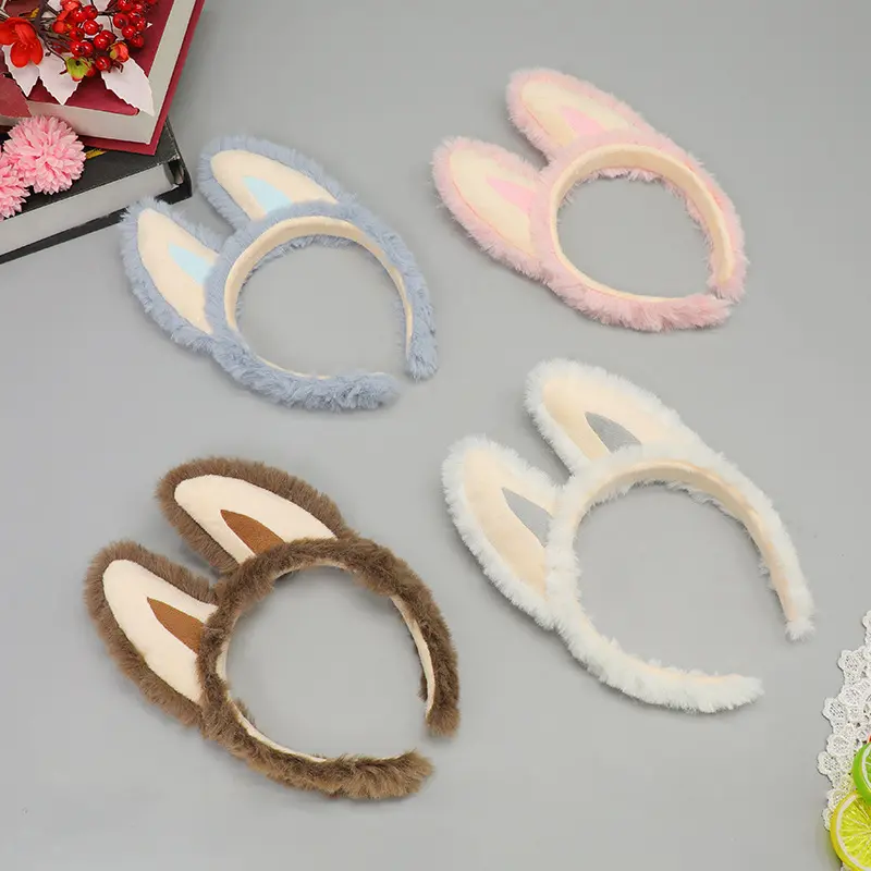 Plush Ugly Hilarious Elf-Devil Ear Headbands with Adjustable Band, Fashion Hair Accessories for Face Washing and Sheet Masks Use, Plush Material, Cosplay Fun, Cute, Everyday