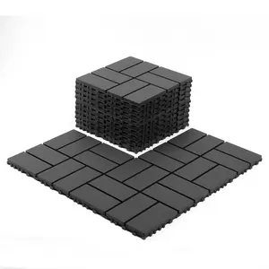 Zugelan 44-Pack Interlocking Floor Tiles, 12"x12" All-Weather Waterproof Outdoor Flooring, Slip Resistant Safety Tiles for Patio, Poolside Easy to Install Home Improvement Flooring
