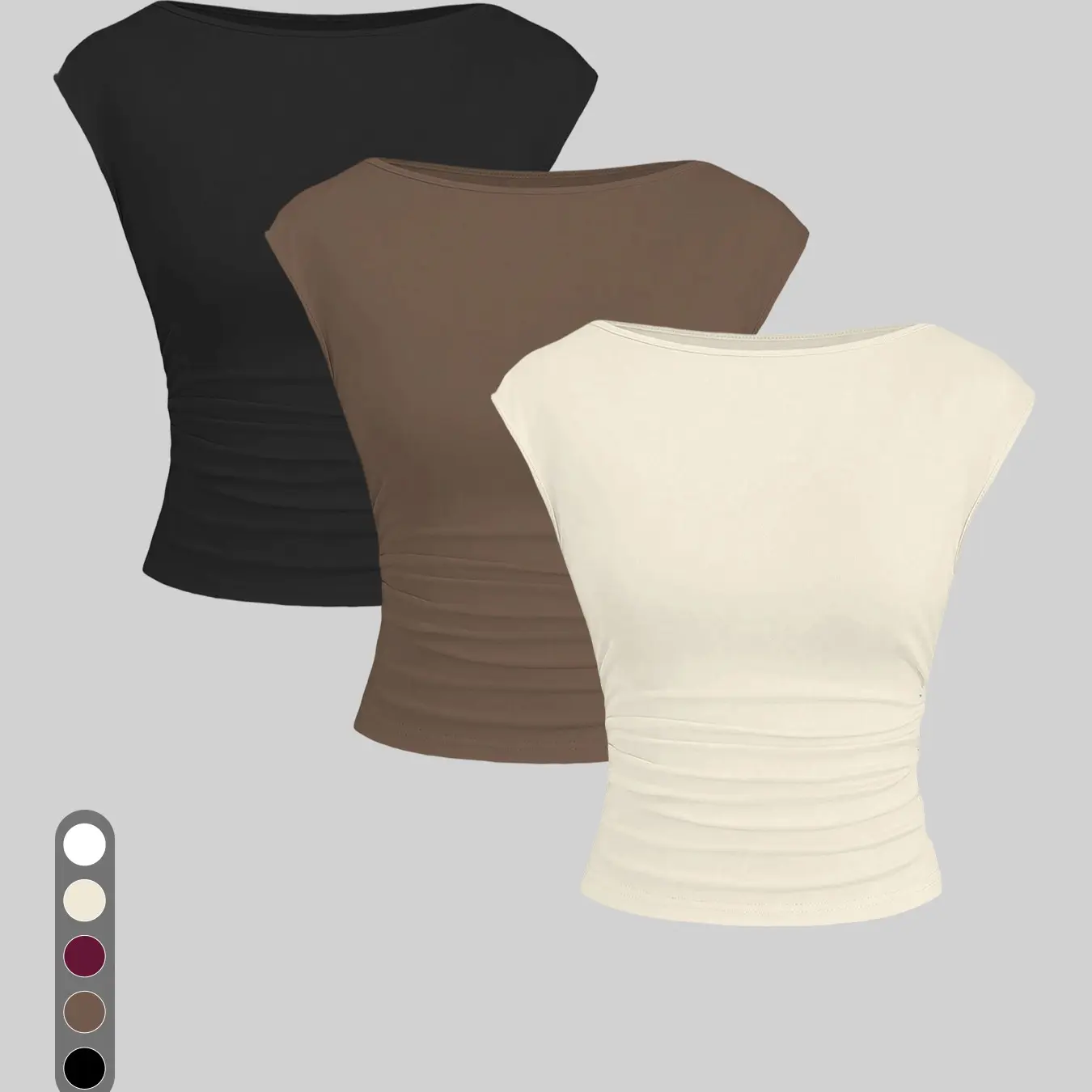 3-Pack - Black + Dark Brown + Khaki