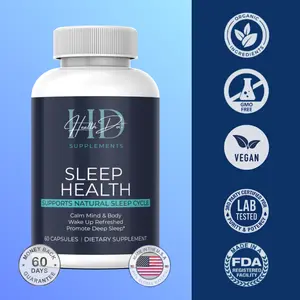 Health Doc Sleep Health 60 Capsules Promotes Restful Sleep & Relaxation with Valerian Root & Passionflower Non-Habit Forming Made in USA GMP Certified FDA Registered