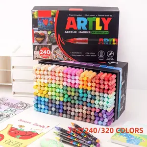192/240/320 Color Liquid Acrylic Marker Pen Set, Non-Toxic Waterproof, Ideal for Art Crafts, Office Supplies, School Season, Professional Use, Art Supplies Kit