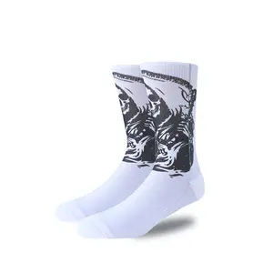 Creative printed skull reaper pattern socks socks toe wear-resistant thickened street sports skateboard socks women's trendy socks personalized antibacterial socks