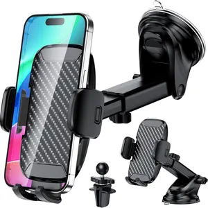 Universal Car Phone Holder – Suction Cup & Telescopic Arm for Windshield, Dashboard & Air Vent