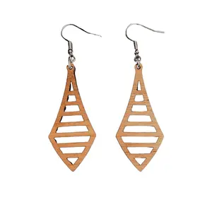 Koa Wood Double Helix Earrings