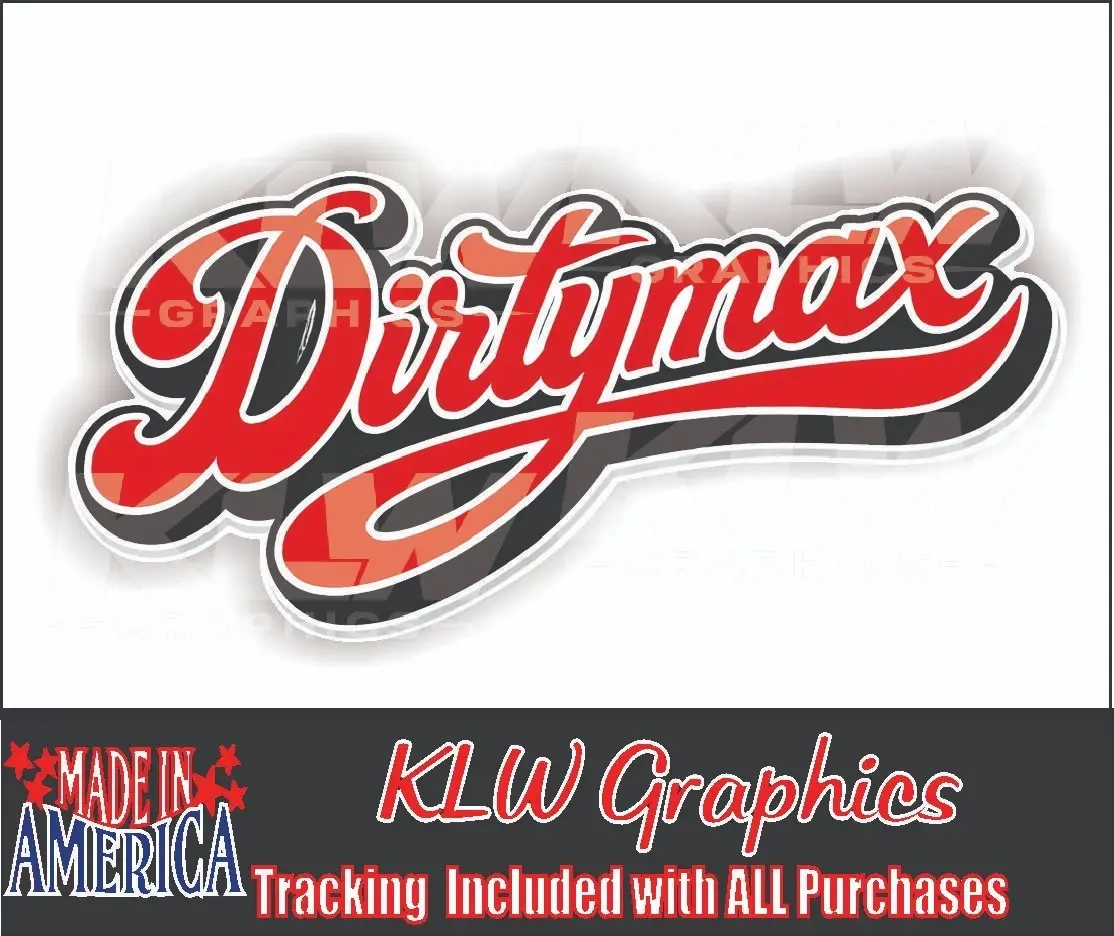 Dirtymax Red Full Color Decal Diesel Truck Window Sticker Vinyl 6.6L