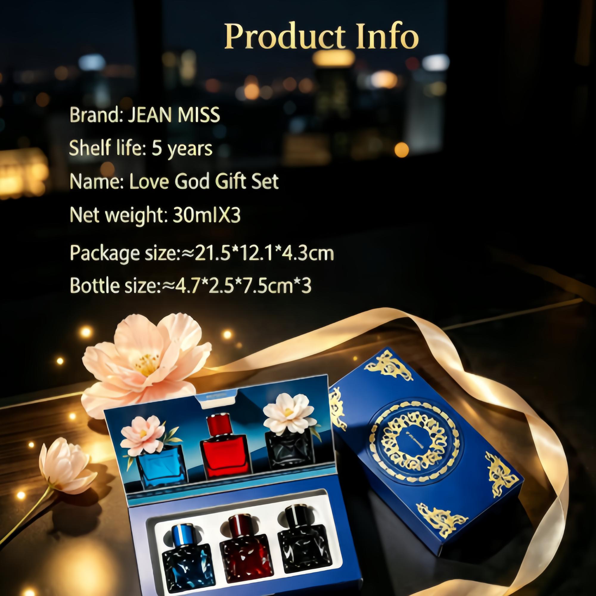 JEAN MISS Men's Perfume Gift Set 3-Pack (30ML) | Oceanic Woody Spicy Cologne | Long-Lasting Fragrance, Romantic Men's Scent | Top Choice for Daily Commute and Anniversary Gifts