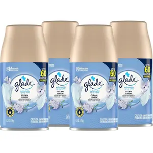 Glade Clean Lenin Automatic Spray Air Freshener Refill, 6.2 Oz (Pack of 4)