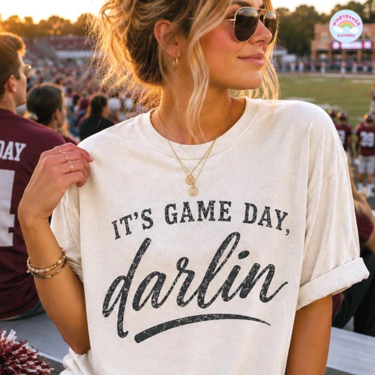 Game Day Darlin Shirt, Retro Touch Down Season Graphic, Fall Sports Shirt, Vintage Football Mom, Touchdown Season Couple Shirt NRH