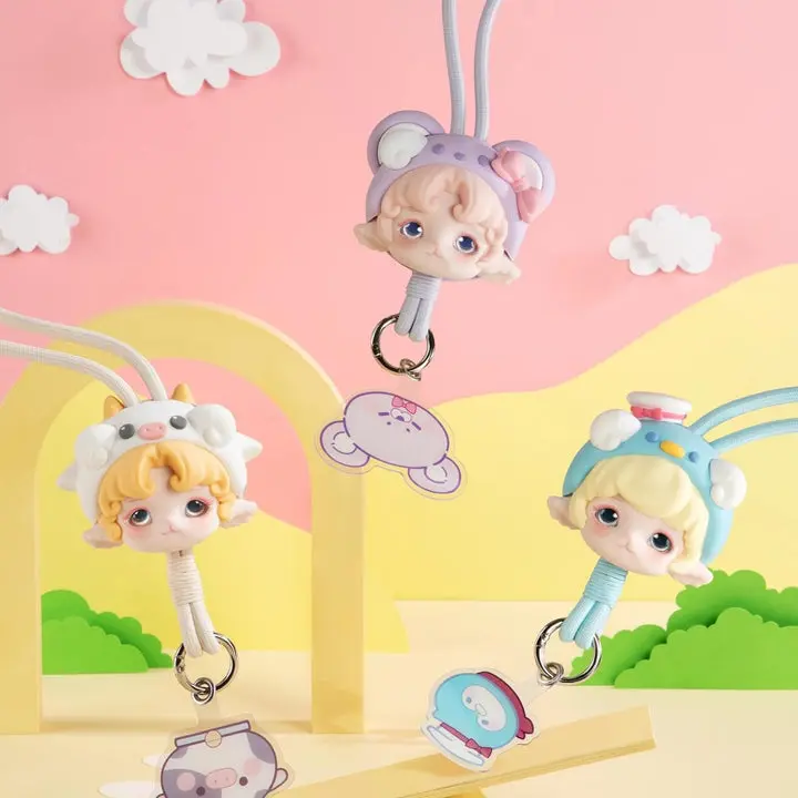 PINYUN MiJuan Slumber Party Series Polyester-Silicone Lanyard Blind Box - 9 Regular + 1 Secret Blind Pack, Mystery Item, Cute Collectible for Enthusiasts
