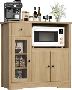 【Christmas Gift】Modern Kitchen Cabinet Stylish Wooden Sideboard for Dining Room Kitchen Hallway