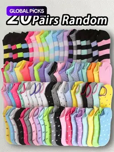 Women's Heart & Striped & Bowknot Print Ankle Socks, Cute Textured Socks, Soft Breathable Socks, Casual Comfy Breathable Candy Colored Socks for Daily Wear, Ladies Socks for All Seasons, Womenswear, Socks Set