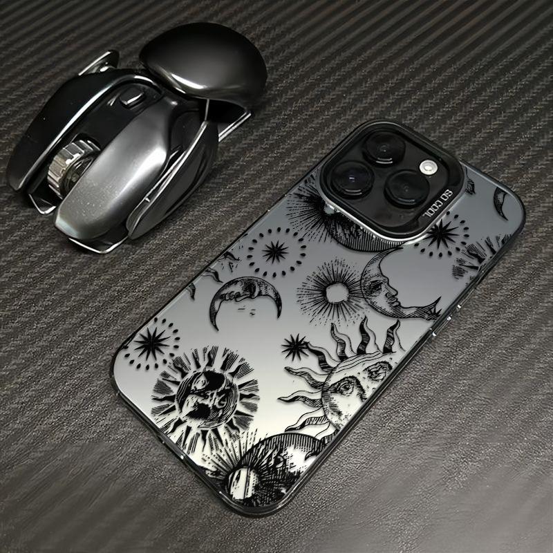 Vintage Celestial Print Phone Case  Modern Mystical Design Durable Hard Acrylic Back Case With An Anti-Yellowing Coating, Made From High-Quality Designed For Reliable Drop Protection For Your Phone For iPhone 17.16.15.14.13.12.11.X.XS.XSMAX.XR.8.7