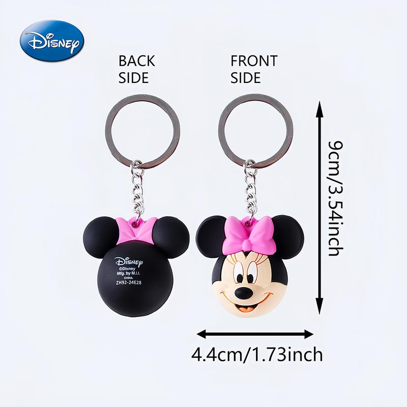 Disney Minnie Keychain 1PC Official License Cute Animal Bag Clip Charms Anime Figure Collector Keyring Backpack Decor Durable PVC Soft Rubber Gift