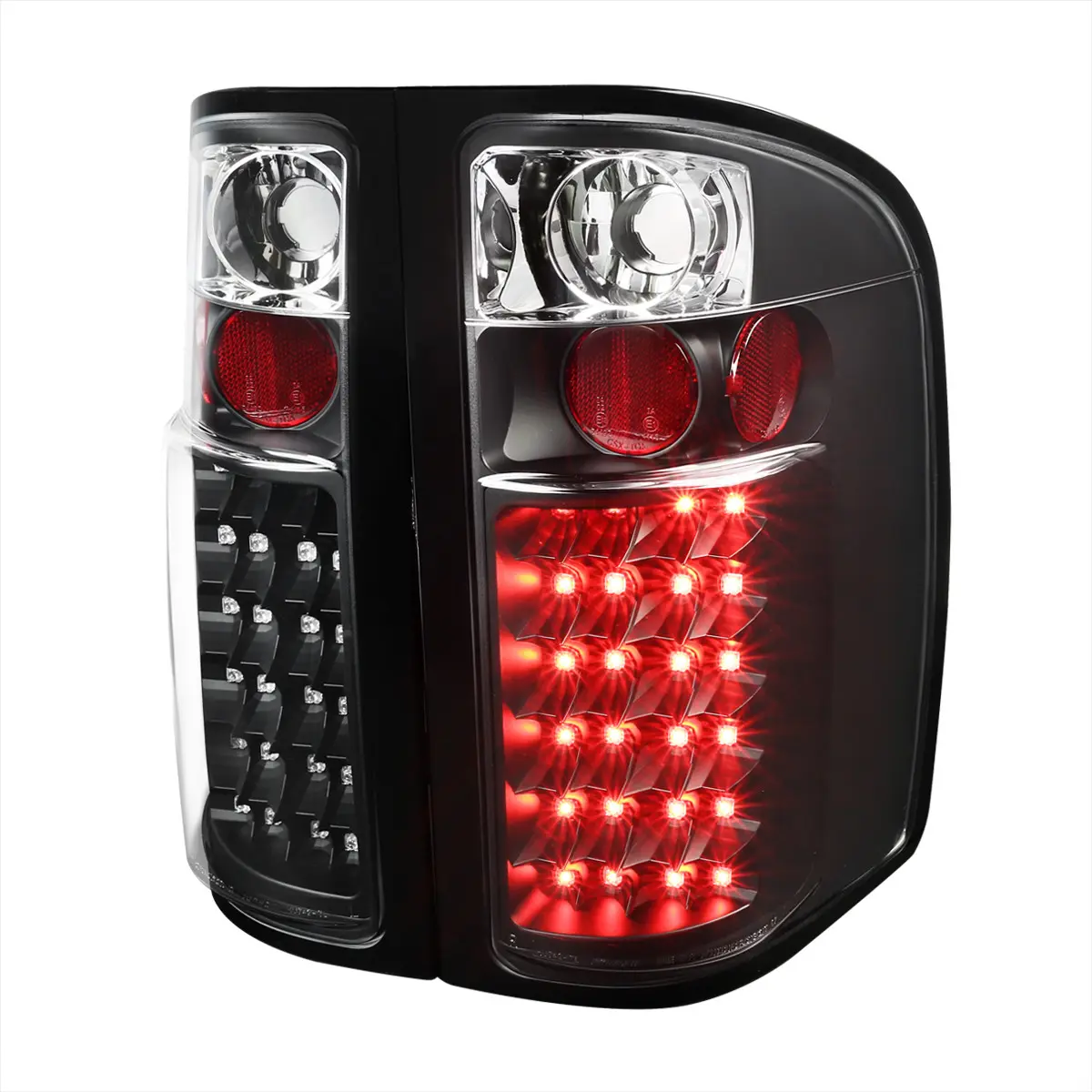 2007-2014 Chevrolet Silverado V2 LED Tail Lights (Matte Black Housing/Clear Lens)