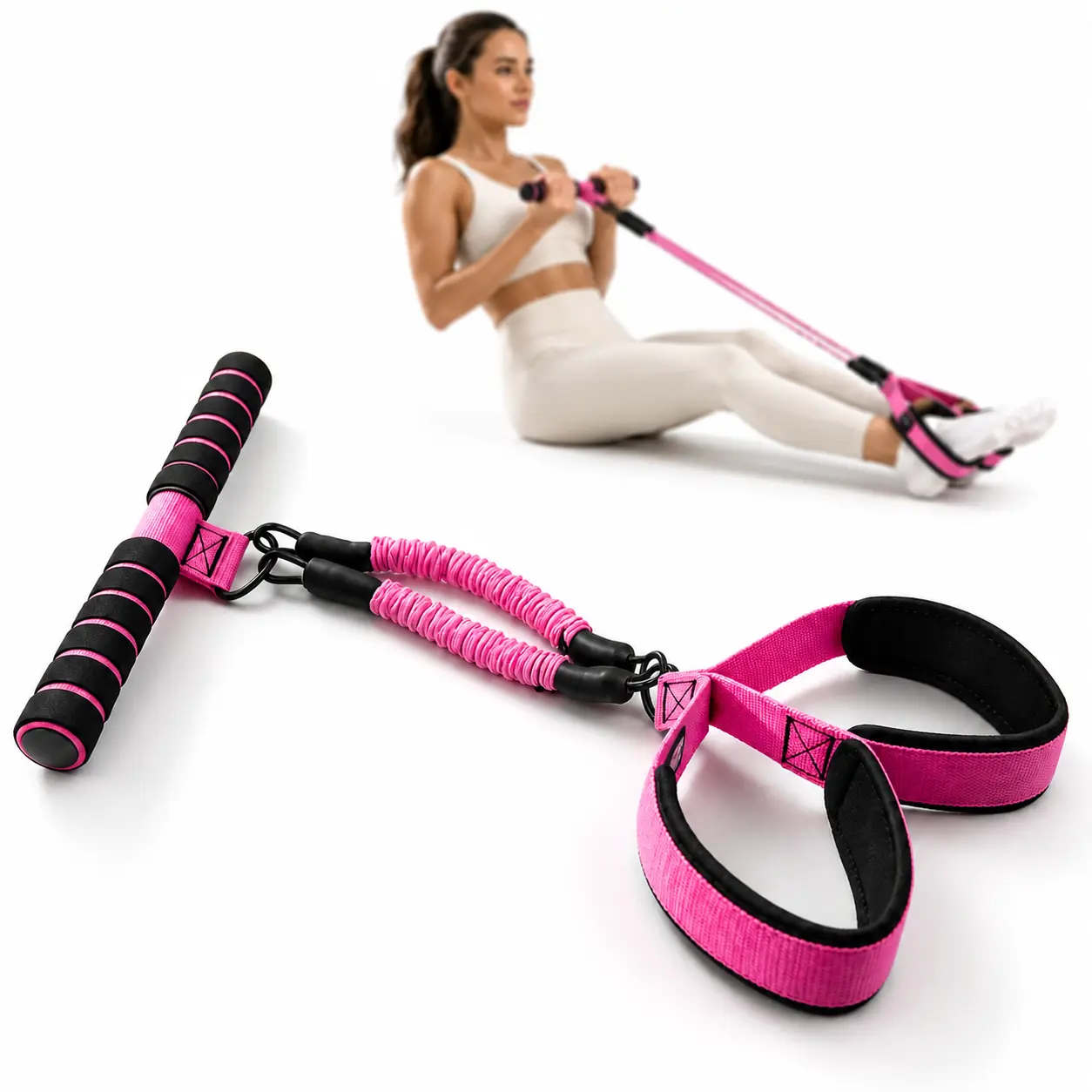 Multifunction Pedal Resistance Band - Elastic Pull Rope for Home Gym Full-Body Workouts, Sit-Up, Yoga and Abdominal Training puller portable exercise equipment
