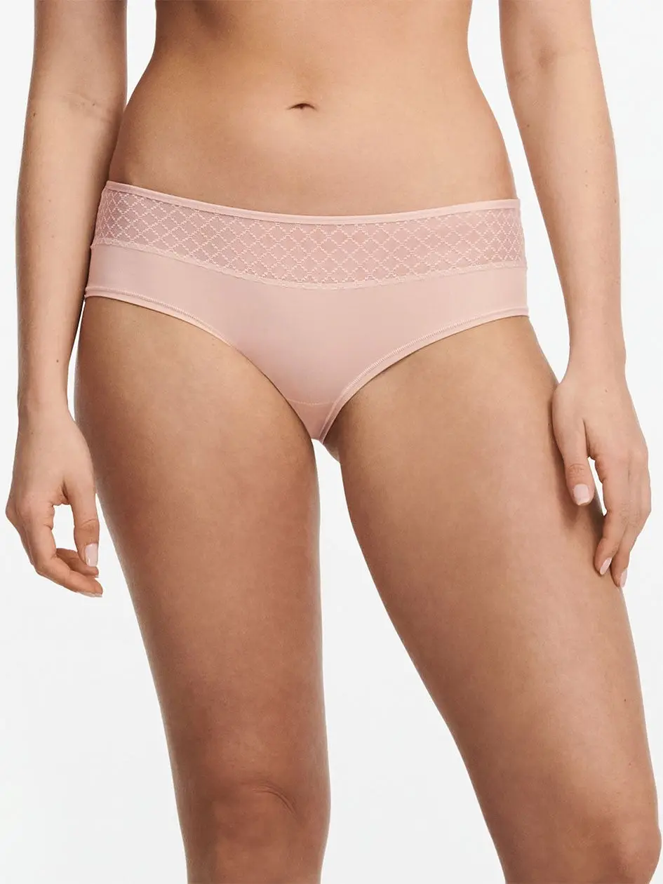 Women's Chantelle Norah Chic Recycled Cotton Graphic Seamless Lace Hipster Panties, Comfy Planet-Friendly Underwear