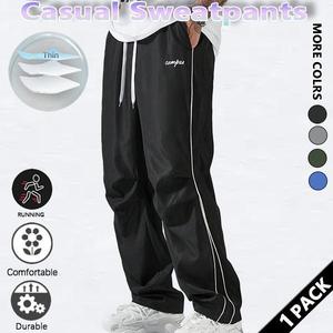 Loose Sports Pants Men's Trousers Grey Side Stripeswith Gold Accent Stripe Comfortable DesignAthleisure Style Bottoms Athletic Bottoms Gymwear Halloween Gifts SpringStatements