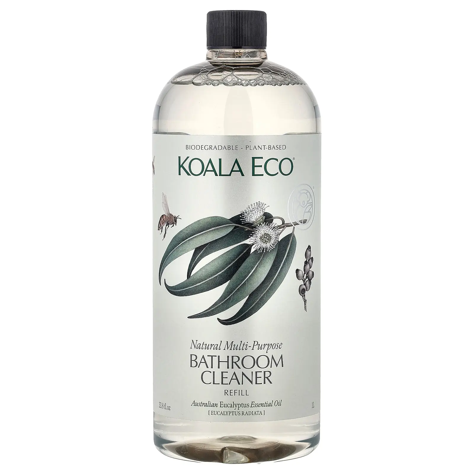 Koala Eco Natural Multi-Purpose Bathroom Cleaner, Refill, Australian Eucalyptus Essential Oil, 33.8 fl oz (1 l)