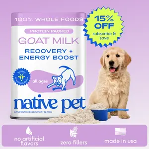 Native Pet Goat Milk for Dogs - Recovery & Energy Boost - Single Ingredient Topper - No Fillers - 100% Whole Foods Native Pet Goat Milk for Dogs - Recovery & Energy Boost - Single Ingredient Topper - No Fillers - 100% Whole Foods