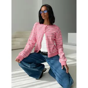 Heavenly Dream Cardigan Pink Stripe
