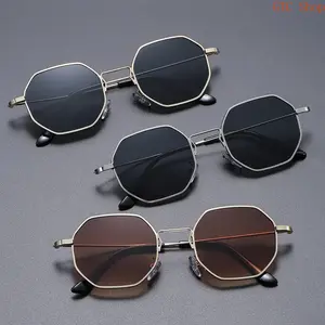 3 Pairs Vintage Polygon Metal Frame Sunglasses, Luxury Designer Stylish Shades with Mirror Lenses & UV400 Protection for Men & Women