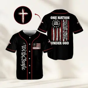 We The People Baseball Jersey, Matching USA Flag 250th Anniversary Crew, One Nation Under God Christian 250 Years, Baseball Jersey Style Shirt, Sport Fanwear Top, Trendy Casual Look