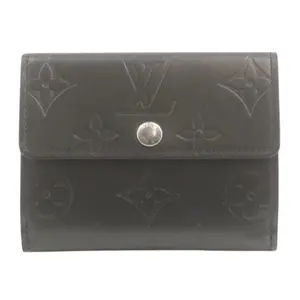 Pre-owned Louis Vuitton Leather Card Holder Matte Gray Perfect For Daily Use