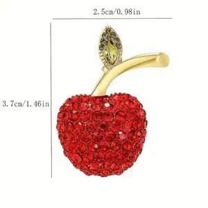 Cute little apple brooch, high-end luxury and elegant anti-exposure fruit brooch for women, suitable for decorating coats and suits