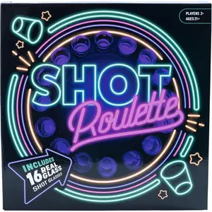 Endless Games Roulette Party Game – Spin the Wheel Tabletop Challenge for Game Night & Parties | Includes Real Glass Mini Cups & Classic Spinner Set |for 2+ Players